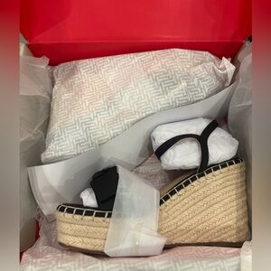 Ted Baker Black Knotted Espadrille Wedge Sandal
